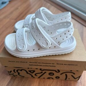White Kids' Sandals with Adjustable Straps